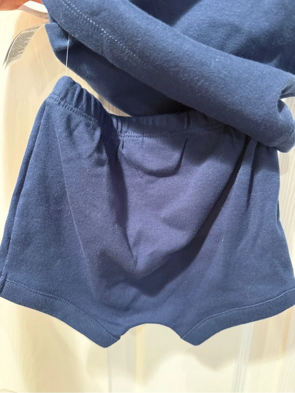 Baby Gap Navy Blue Elephant Two-Piece Set Short Sleeve Shirt & Shorts 3-6M